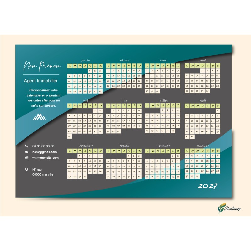 Calendriers A4 recto/verso