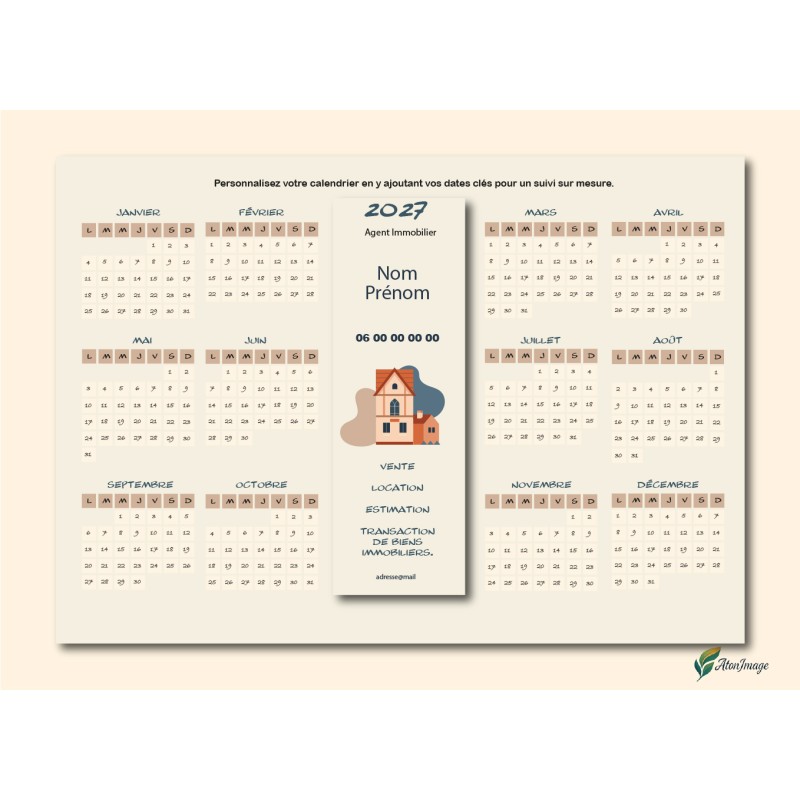 Calendriers A4 recto/verso