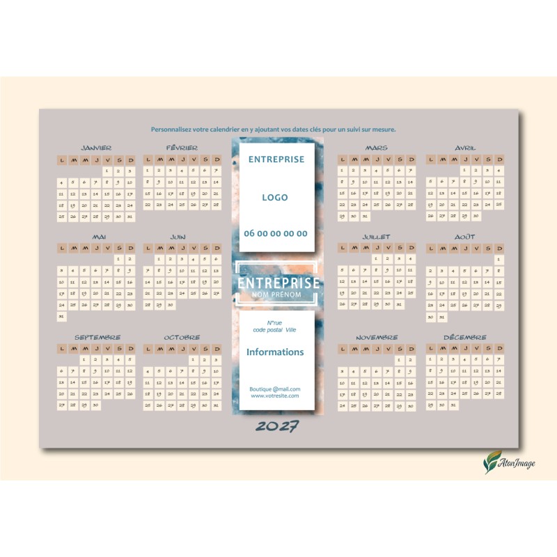 Calendriers A4 recto/verso