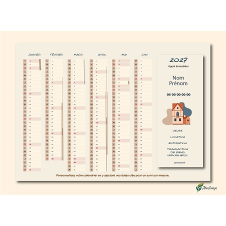 Calendriers A4 recto/verso