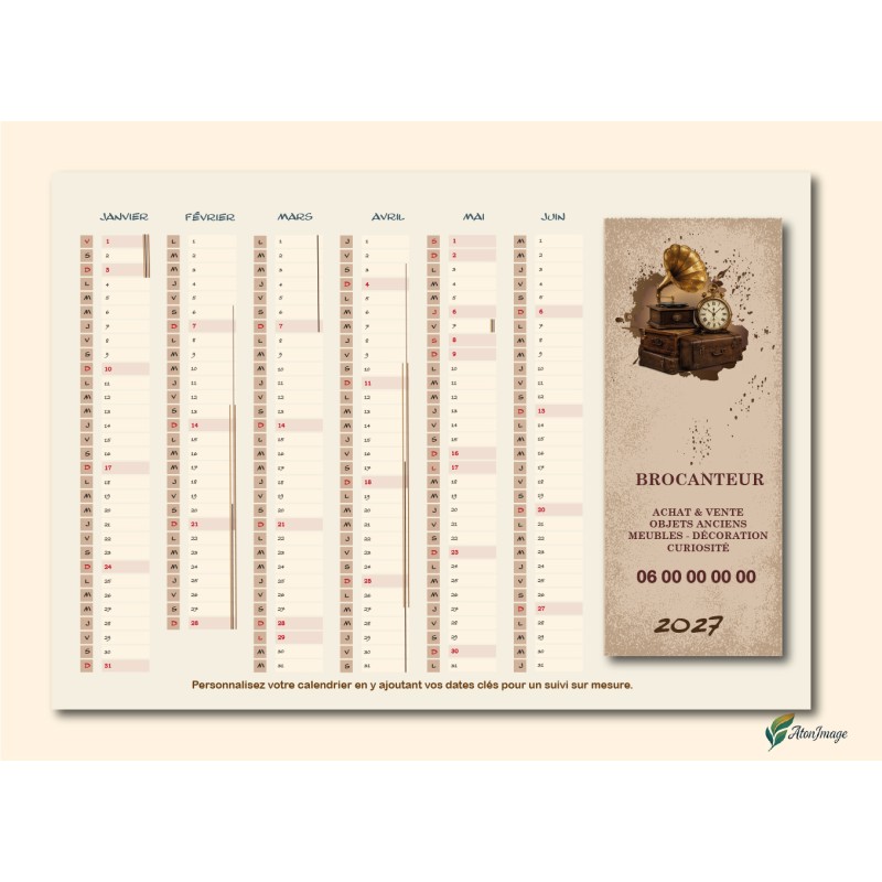 Calendriers A4 recto/verso