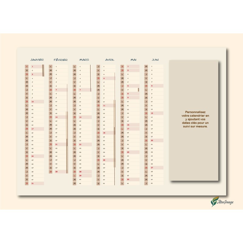 Calendriers A4 recto/verso