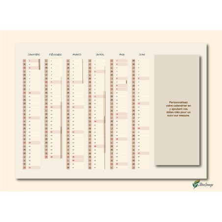 Calendriers A4 recto/verso