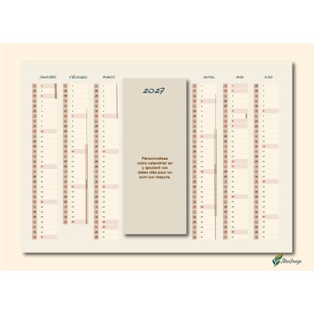 Calendriers A4 recto/verso