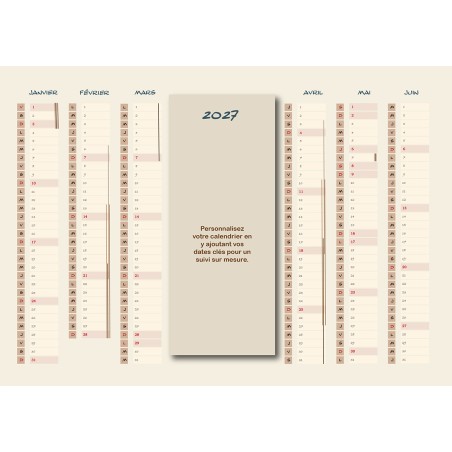 Calendriers A4 recto/verso personnalisés au centre