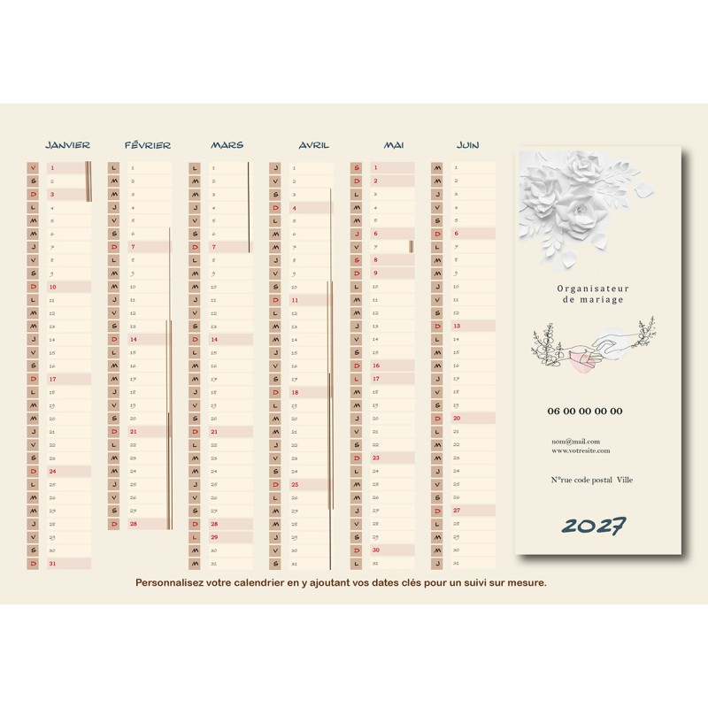 Calendriers A4 recto/verso personnalisable G01