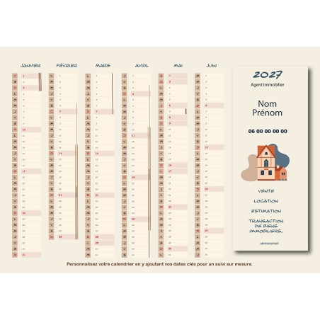 Calendriers A4 recto/verso personnalisés F01