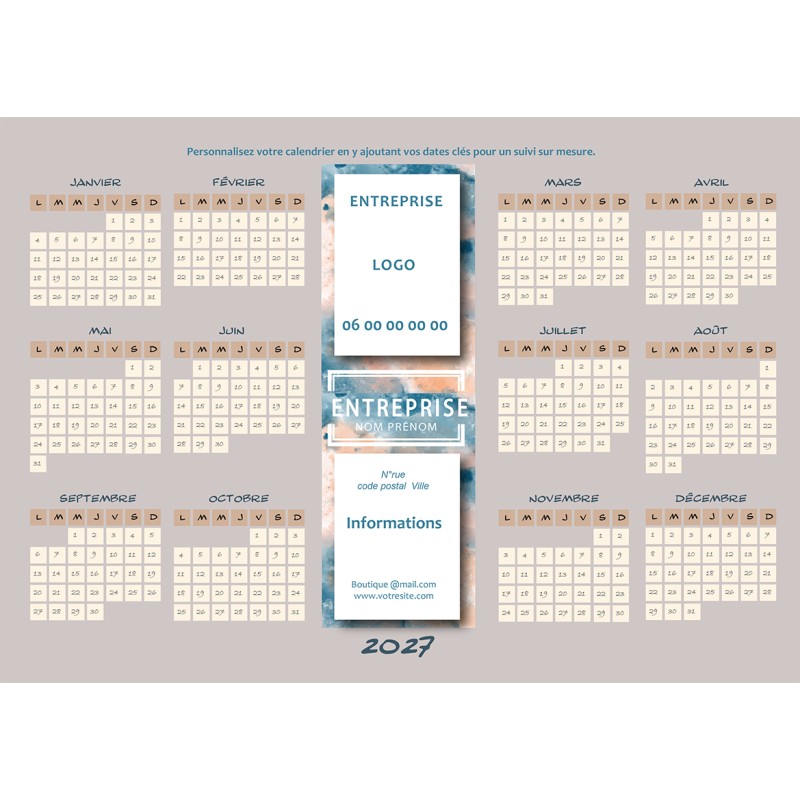 Calendriers A4 recto/verso personnalisables E01
