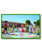 jeux géants imprimés allient apprentissage  et motricité. Résistants, faciles à ranger et réutilisables à l’infini !